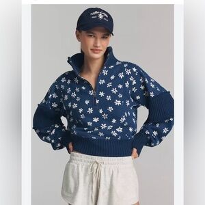Daily Practice Anthropologie Indy pullover 1/2 zip sweatshirt blue xl x-large